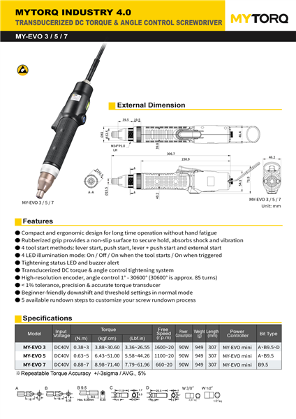 MY-EVO 3 / 5 / 7 Catálogo