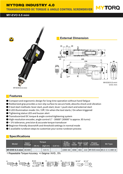 MY EVO 0.5 mini Catálogo
