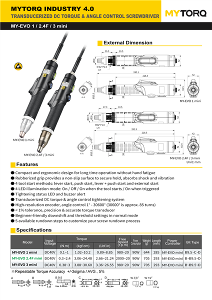 MY-EVO 1 / 2.4F / 3 mini Cat